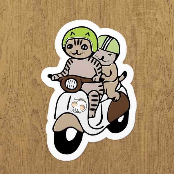 motorlu kedi sticker motorlu kedi sticker