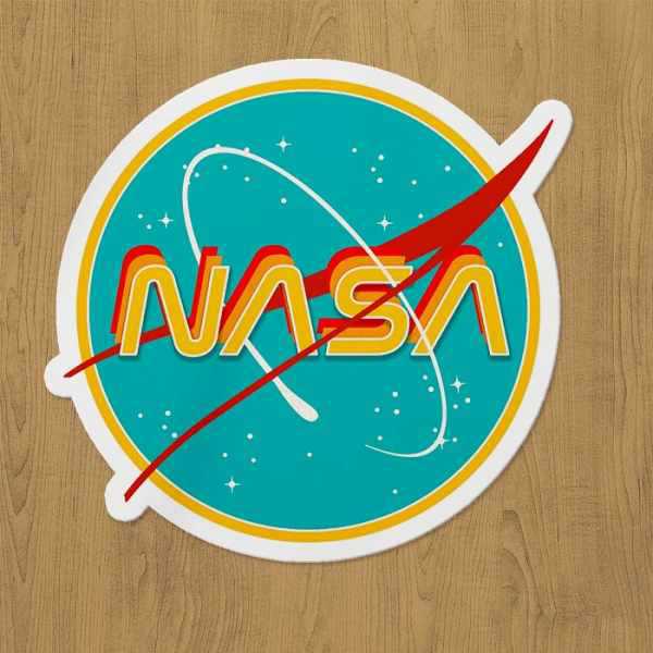 nasa retro sticker etiket