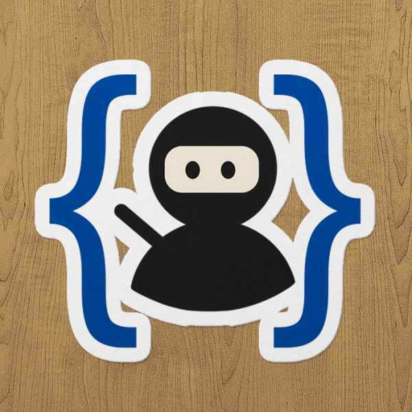 ninja programmer sticker etiket