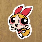 powerpuff girls blossom sticker etiket