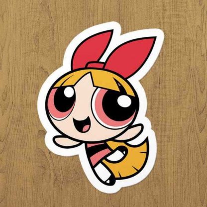 powerpuff girls blossom sticker etiket