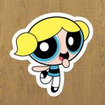 powerpuff girls bubbles sticker etiket