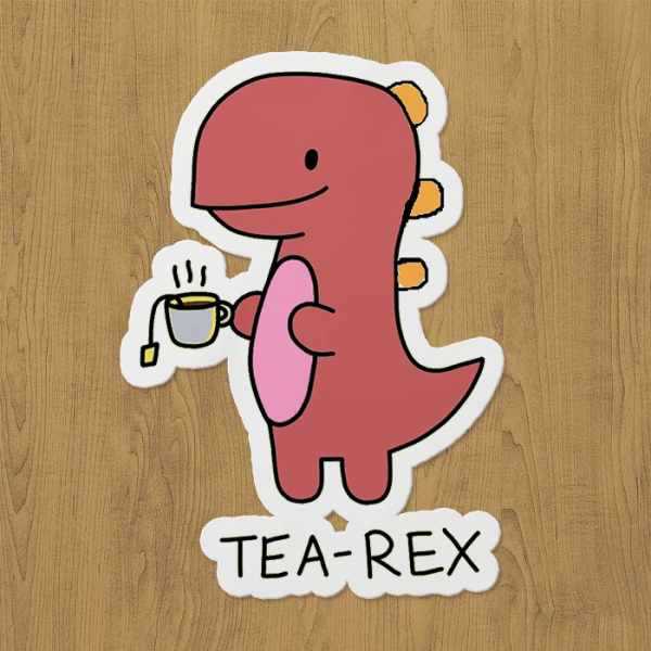 Tea Rex Sticker etiket Tea Rex Sticker etiket
