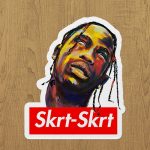 travis skrt sticker etiket