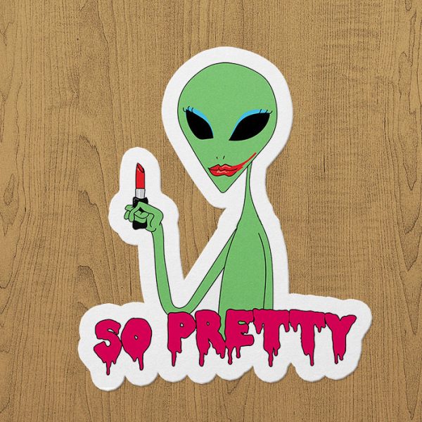 uzaylı so pretty sticker etiket