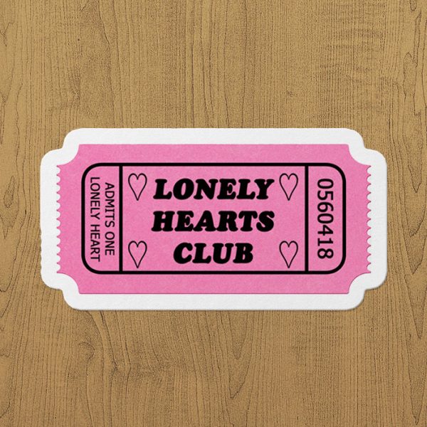 yalnız kalpler kulübü sticker etiket