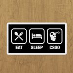 Eat Sleep CsGo Sticker etiket