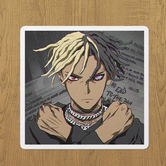 XXXTentacion Anime Sticker etiket XXXTentacion Anime Sticker etiket