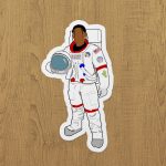 astronot jack sticker etiket