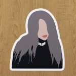 billie eilish sticker etiket