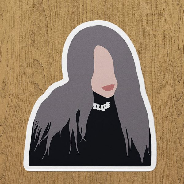 billie eilish sticker etiket