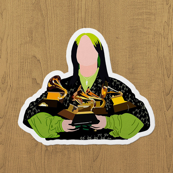 billie eilish grammy sticker etiket billie eilish grammy sticker etiket