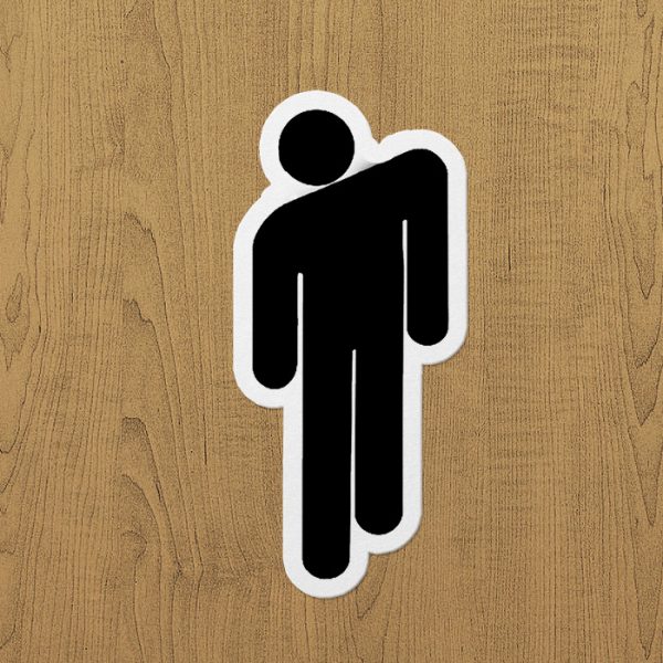 billie eilish logo sticker etiket