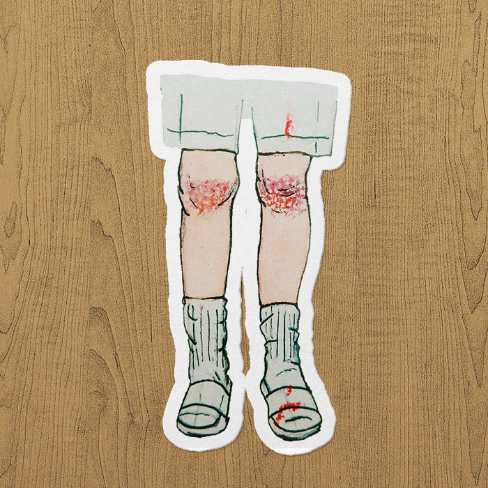 Diz yaraları sticker etiket Diz yaraları sticker etiket