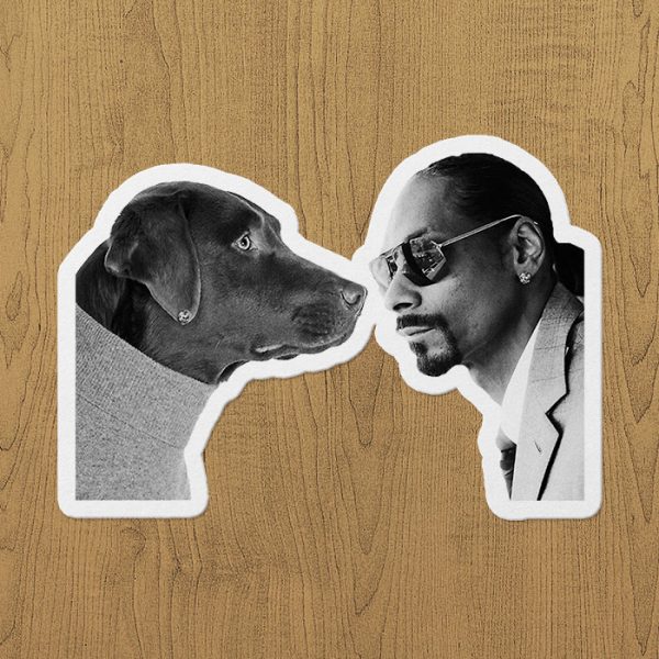 dog and snoop dogg sticker etiket