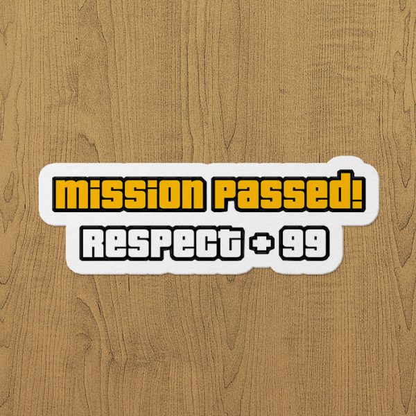 gta mission passed sticker etiket