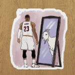 lebron the goat sticker etiket