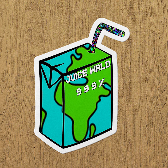 Juice WRLD Juice Box Sticker etiket Juice WRLD Juice Box Sticker etiket