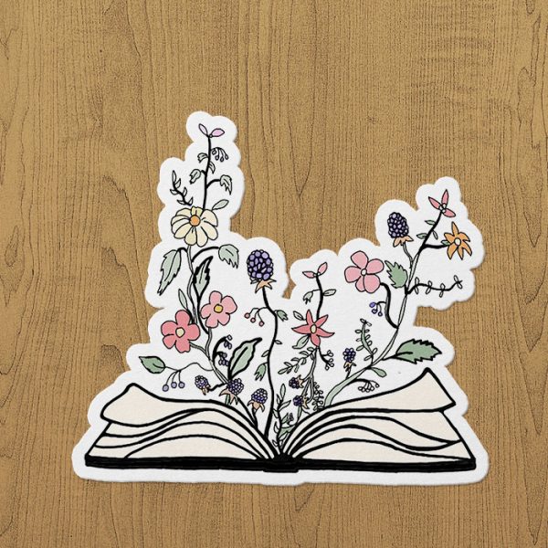 Flowers Book Sticker etiket