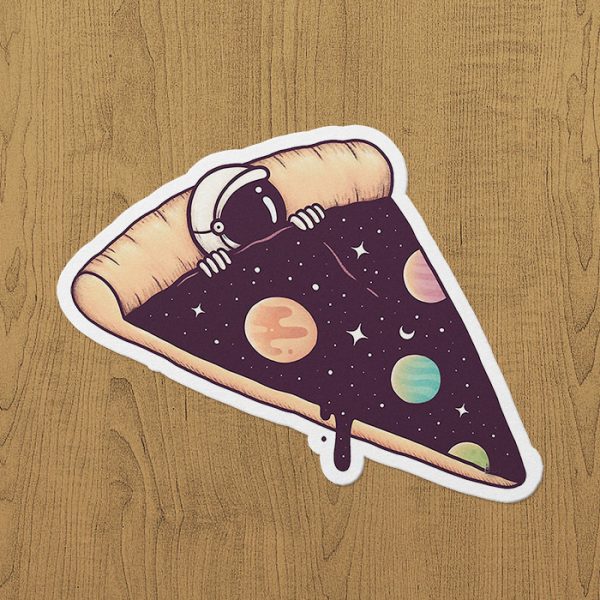 Galactic Pizza Sticker Etiket