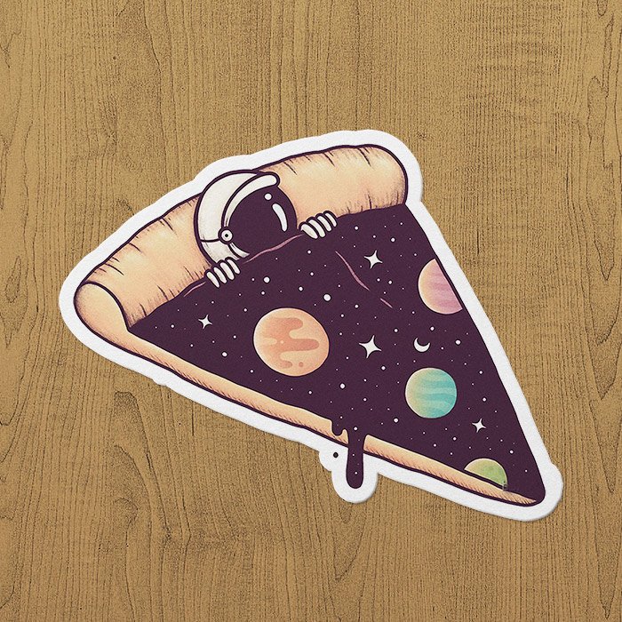 Galactic Pizza Sticker Etiket Uygun Fiyatlı Laptop Sticker Satın Al