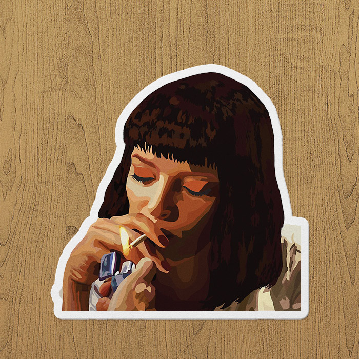 Mia Wallace Smoking Sticker etiket Mia Wallace Smoking Sticker etiket