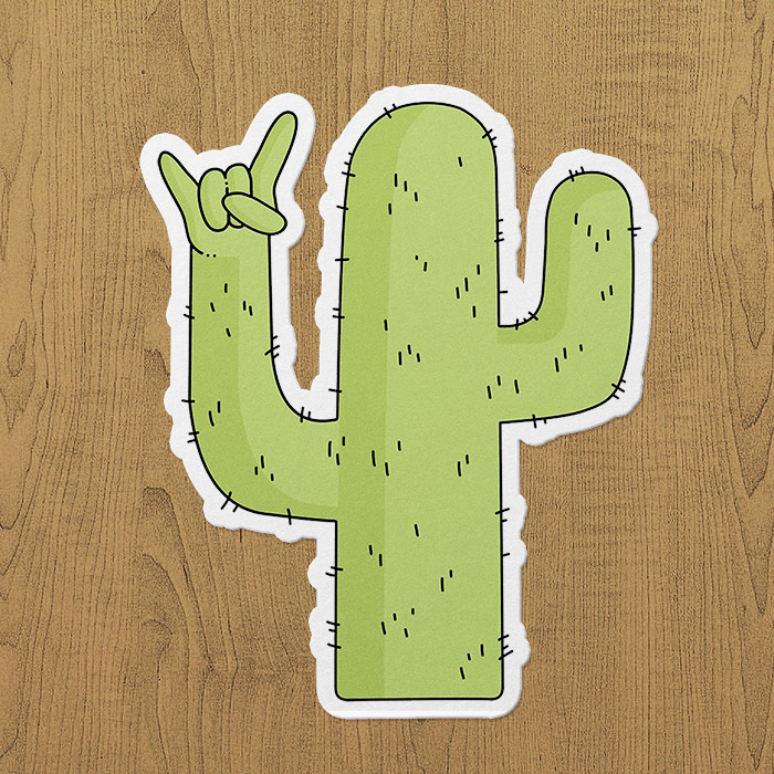 Rock on Cactus Sticker etiket Rock on Cactus Sticker etiket