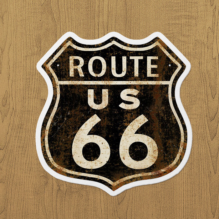 Vintage Route 66 Sticker etitket Vintage Route 66 Sticker etitket