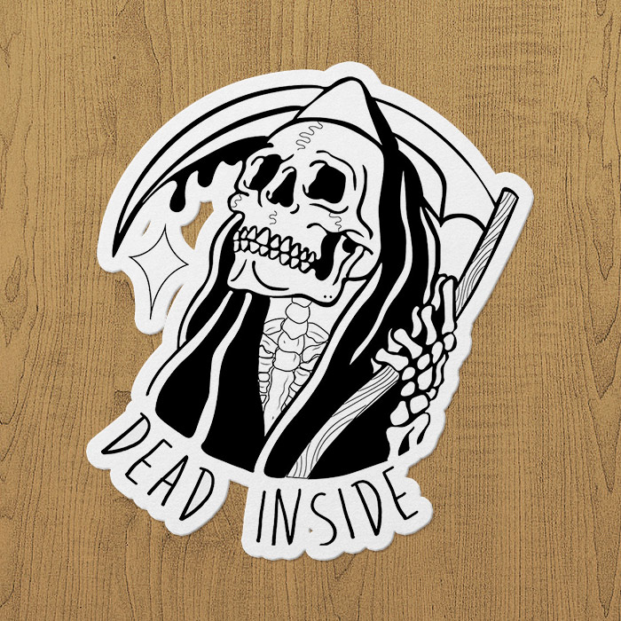 dead inside sticker etiket Dead İnside Sticker etiket