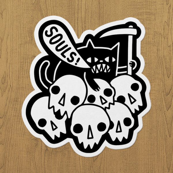 Death Cat Sticker etiket