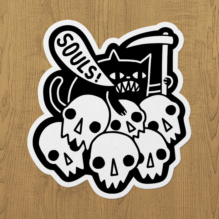 death cat sticker etiket Death Cat Sticker etiket