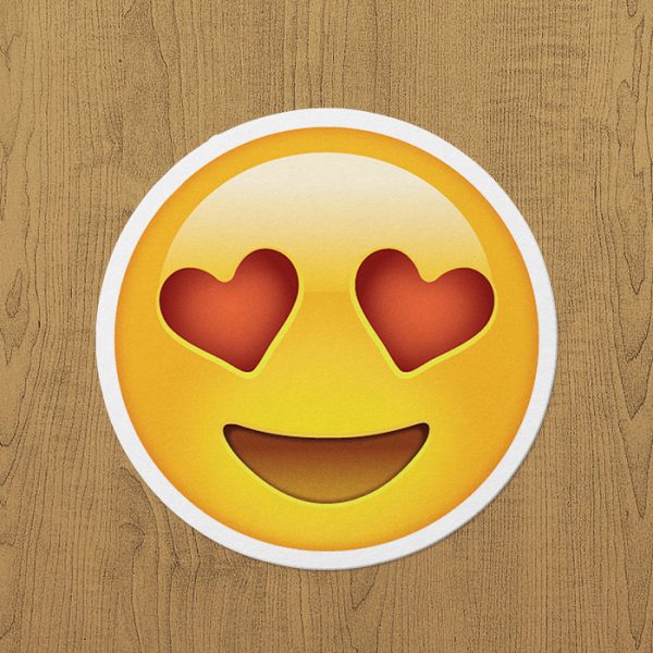 Kalpli Göz Emoji Sticker etiket
