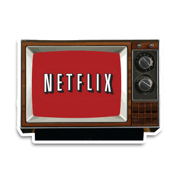 Netflix Tv Sticker etiket