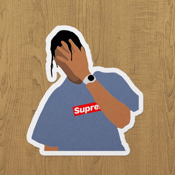 Travis Scott Supreme Sticker etiket