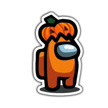 Among Us Balkabağı Sticker etiket