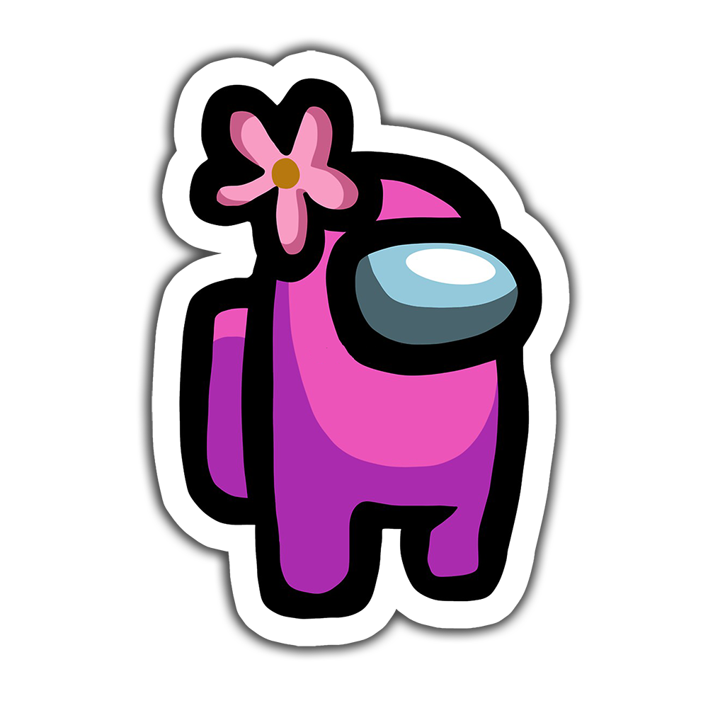 Among Us Pembe Sticker etiket Among Us Pembe Sticker etiket