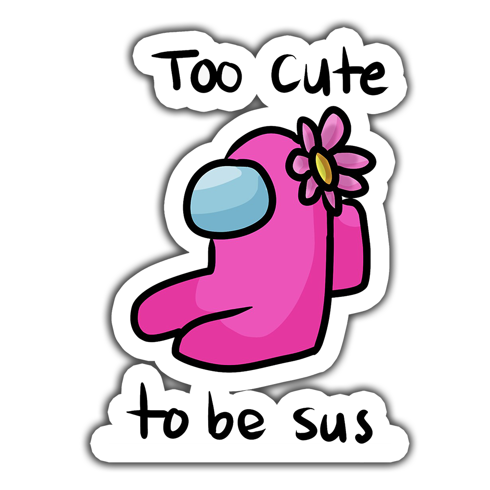 Among Us Too Cute Sticker etiket Among Us Too Cute Sticker etiket