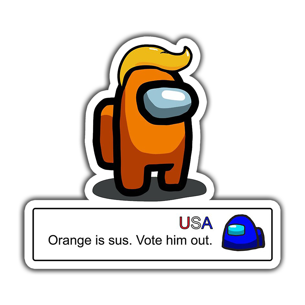 Among Us Turuncu İmposter Sticker etiket Among Us Turuncu İmposter Sticker etiket