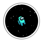Among Us Uzay Boşluğu Sticker etiket