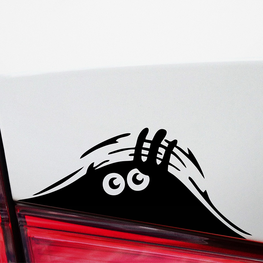 Bagajdan bakan adam araba sticker etiket üzgün Bagajdan bakan adam araba sticker etiket üzgün