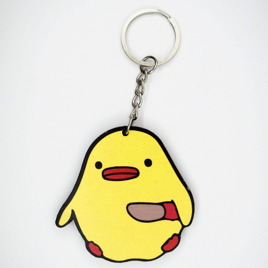 Belalı civciv anahtarlık Bıçaklı civciv ahşap anahtarlık