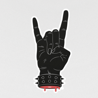 hand of metal sticker