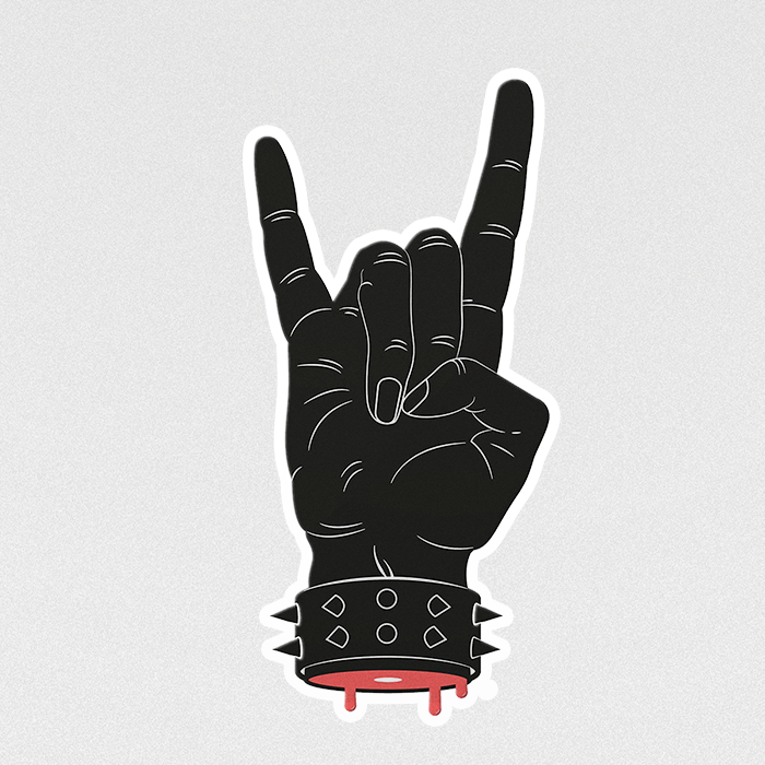 hand of metal sticker hand of metal sticker