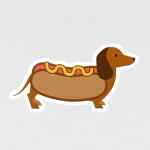hot dog sticker etiket