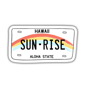 Hawaii Sun Rise Sticker etiket