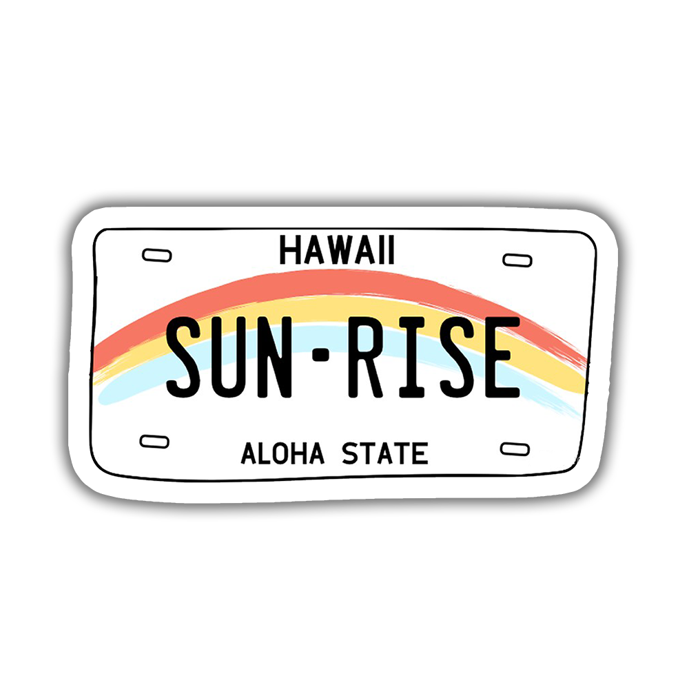 Hawaii Sun Rise Sticker etiket Hawaii Sun Rise Sticker etiket