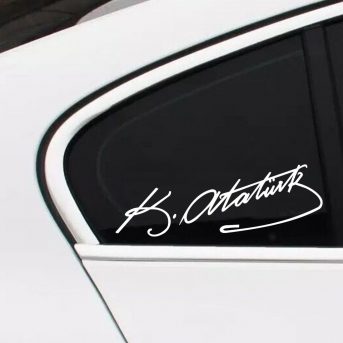 Atatürk imzası oto sticker