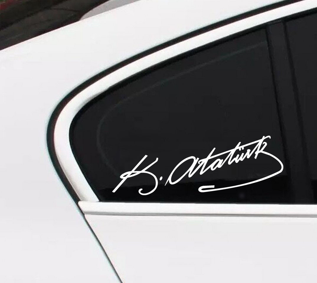 Atatürk imzası oto sticker Atatürk imzası oto sticker