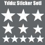 Traktör yan kapı yıldız sticker seti