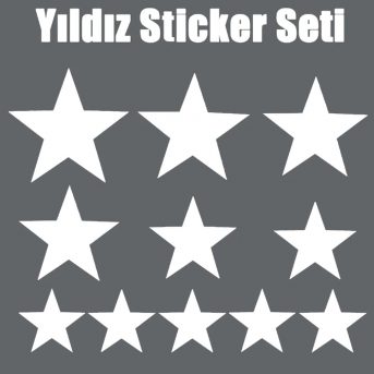 Traktör yan kapı yıldız sticker seti